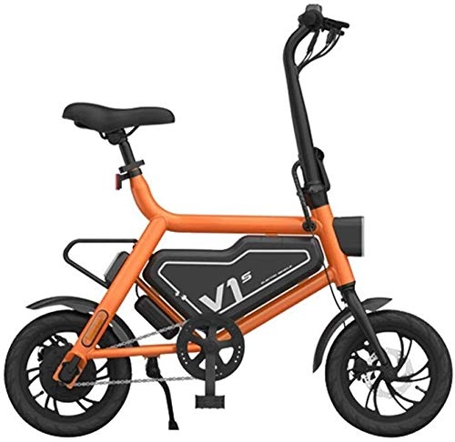 Vélos électriques : TTMM Vlos lectriques Vlo Pliant lectrique Batterie au Lithium Ultra lgre Portable Mini Force Gnration Conduite Voyage Batterie Batterie Puissance de Vie Plus de 60KM36V (Color : Orange)