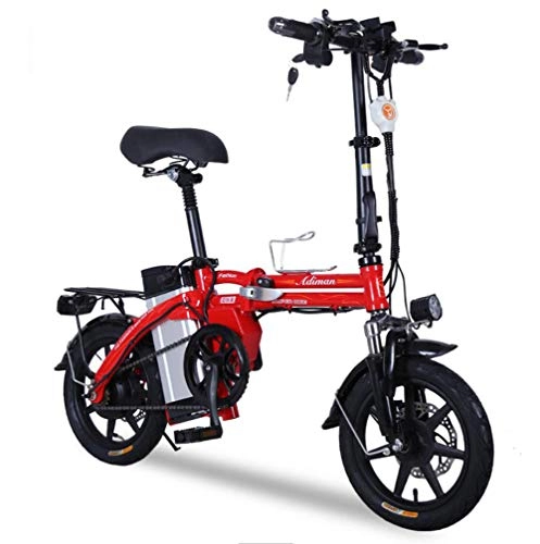 Vélos électriques : TX Elektrische Fahrrad 48V25A 14" Fett Reifen Ebike Aluminium Klapp Leistungsstarke Elektrische Fahrrad Berg / Schnee / Strand EIN Rad, Red