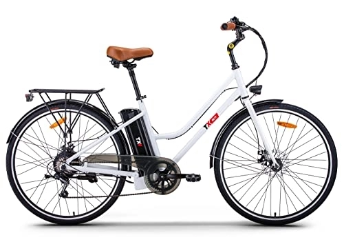 Vélos électriques : Tx MJ1 vélo électrique Adulte Unisexe, Blanc, Médium
