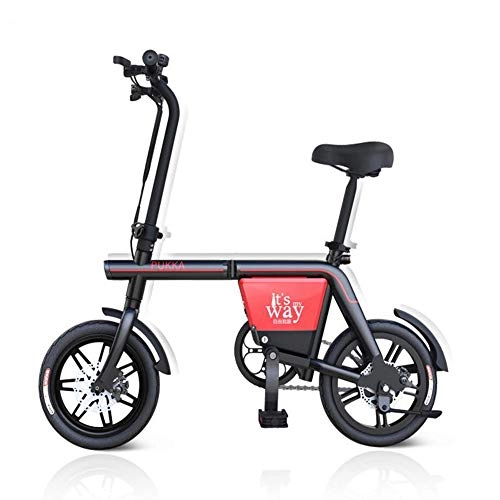Vélos électriques : TX Vélo Électrique Batterie Au Lithium Alliage D'aluminium Pliable Mini Taille LED Lumière Avant Unisexe Adulte Pédale Vélo, 12inch