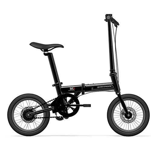 Vélos électriques : TX Vélo Électrique Intelligent Pliable De 16 Pouces Batterie Au Lithium Voyage Léger Unisexe Vélo Adulte Cyclomoteur Léger, Noir