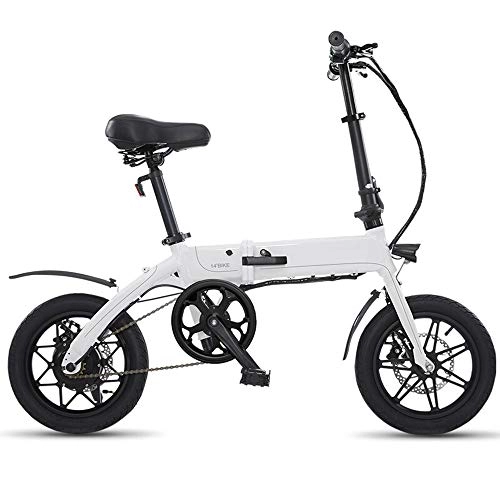 Vélos électriques : Type Pliant Conduite Vlos lectriques pour Hommes et Femmes Petit Scooter Mini Batterie Voiture Adulte Alliage d'aluminium Cadre intgr Pliant Riser