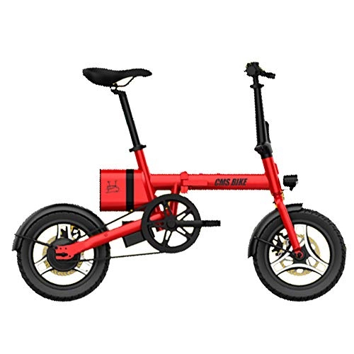 Vélos électriques : Ultra-léger 14 Pouces Vélo électrique Pliant Adulte Petite Batterie électrique Voiture 36V7.8AH Batterie Lithium-ION 30-40KM Longue Durée De Vie De La Batterie Red 1270 * 550 * 960mm
