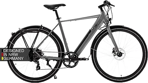 Vélos électriques : Urban Vélo électrique 28" AsVIVA BC1-C gris I Vélo électrique avec batterie 36V 10, 5Ah Samsung Cell I Vélo de ville avec 250W Bafang moteur arrière I Urban Vélo électrique chaîne d'entraînement
