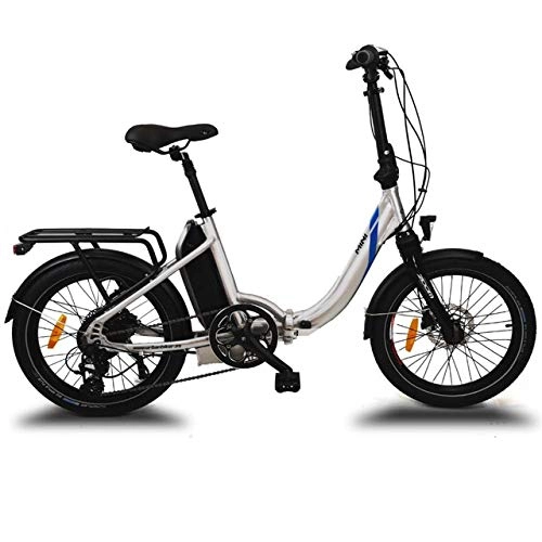 Vélos électriques : URBANBIKER - vélo électrique Pliant Mini, Batterie Lithium Samsung 36 V 14 Ah (504 Wh) Moteur 250W, Freins hydrauliques Shimano, 20 Pouces, Argent