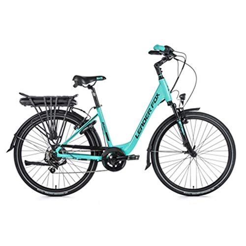 Vélos électriques : Velo Electrique-VAE City Leader Fox 26'' Latona 2020-2021 Mixte Vert 7v Moteur Roue AR bafang 36v 45nm Batterie 13ah (18'' - h46cm - Taille m - pour Adulte de 168cm à 178cm)