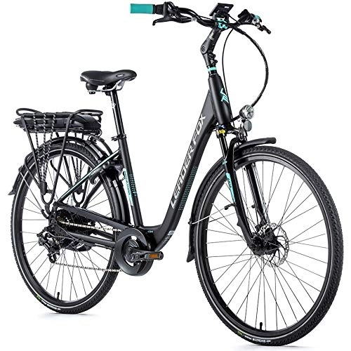Vélos électriques : Velo electrique-vae city leader fox 28'' induktora 2020-2021 mixte moteur roue ar bafang 250w 36v batterie 16a7v Noir mat
