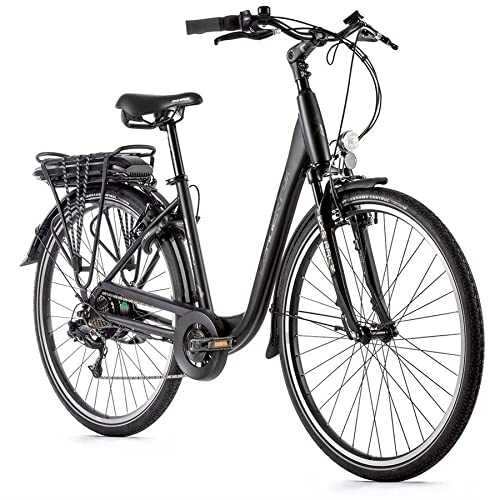 Vélos électriques : Velo Electrique-VAE City Leader Fox 28'' Park 2022 Mixte Noir Mat 7v Moteur Roue AR bafang 36v 45nm Batterie 13ah (16, 5'' - h43cm - Taille s - pour Adulte de 158cm à 168cm)