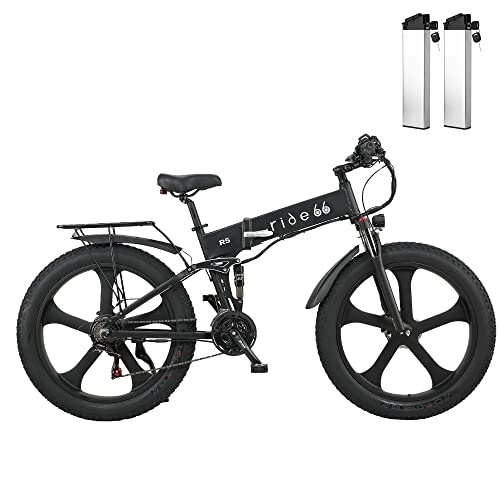 Vélos électriques : Velo Electrique VTT Fat Bike 26 Pouces Pliant Double Batterie Montagne Ebike pour Homme Femme