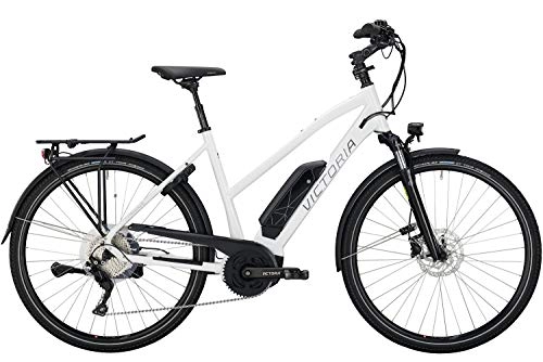 Vélos électriques : Victoria E-Trekking 8.8 Vélo électrique Modèle 2020 trapèze Blanc / gris 48 cm
