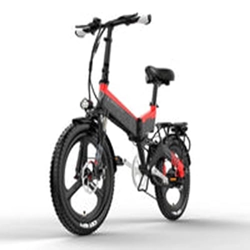 Vélos électriques : Vikzche Q LANKELEISI G650 Vélo électrique pliant, vélo électrique 14, 5 Ah, Shimano 7 vitesses, pneus tout-terrain 50, 8 x 6, 1 cm, 3 modes de conduite (rouge)