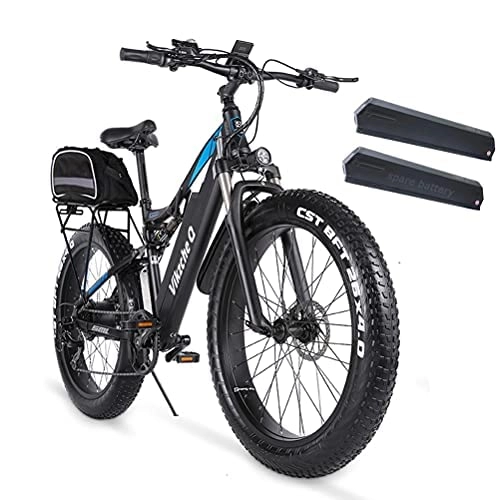 Vélos électriques : Vikzche Vélo électrique 48 V 1000 W 26" à suspension complète (vélo électrique MX03 avec deux batteries 48 V 17 Ah)