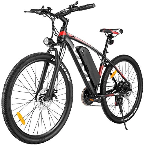 Vélos électriques : VIVI Vélo Électrique 27.5" VTT Électrique, 350W Batterie Velo Electrique 36V 10.4Ah, Shimano Derailleur 21 Vitesses (Rouge)