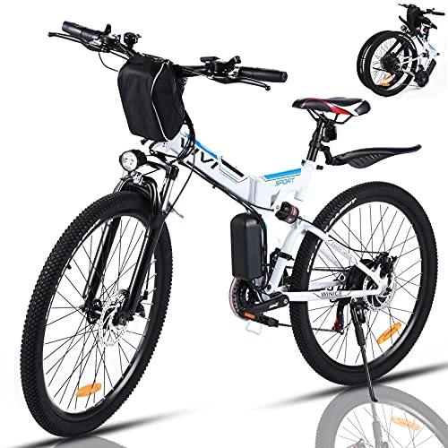 Vélos électriques : VIVI Vélo Électrique Pliable Adulte Vélo de Montagne 26" avec Moteur 350W, Batterie 36V / 8Ah Amovible / Engrenages 21 Vitesses / 32km / h / Kilométrage de Recharge Jusqu'à 40km