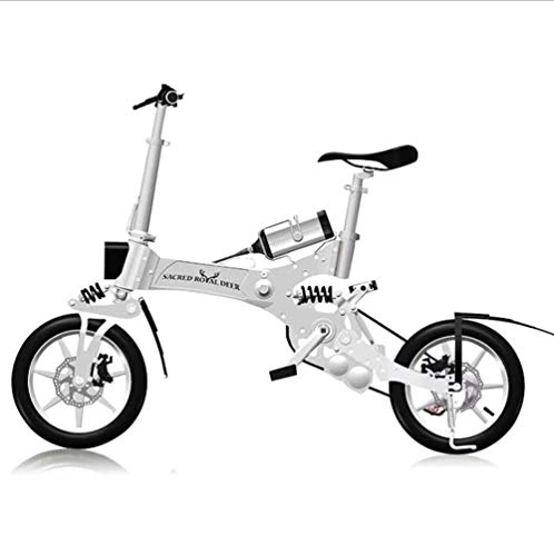 Vélos électriques : Vlo lectrique Batterie Au Lithium Pliage Facile Moteur Puissant Plusieurs Modes De Conduite Rapide Rechargeable Blanc