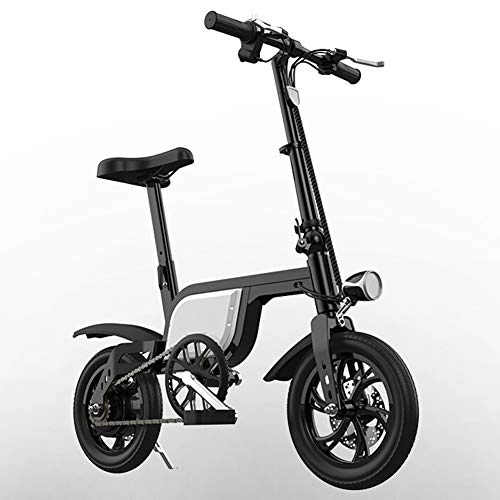 Vélos électriques : Vlo lectrique Pliant 12" City E-Bike Puissant Moteur 250w Vitesse Jusqu' 25 Km / h 36v 6.0ah Batterie Lithium Rechargeable 3 Modes Vlo Adulte Pliant pour Adulte Femme Homme, Blanc