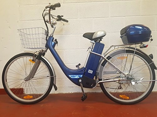Vélos électriques : Vlo lectrique Vlo Moteur de 250W 66cm Roues City E-Bike hybride Route Ebike, bleu