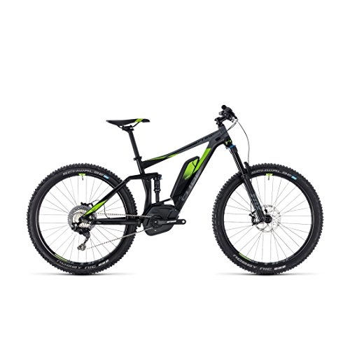 Vélos électriques : VTT assistance lectrique Cube Stereo Hybrid 140 Race 500 27.5 black'n'green 2018 - 18