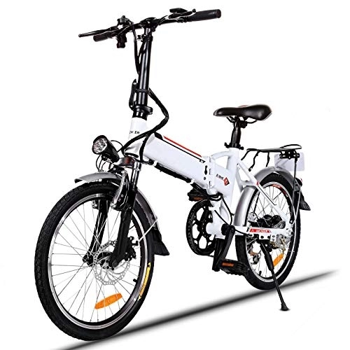 Vélos électriques : Vélo de Montagne 20" Vélo à Assistance Électrique pour Adulte Speedrid (ANEB004 - Blanc Rouge)