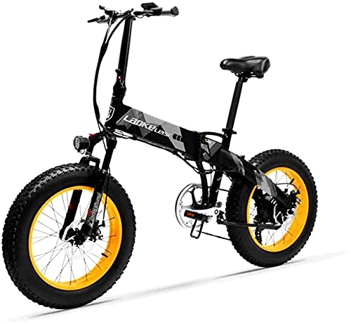 Vélos électriques : Vélo De Montagne Électrique Pliant pour Hommes Adultes, Vélos De Plage en Alliage D'Aluminium 400W, Vélo De Ville À Batterie Au Lithium 48V 10.4Ah, Roues De 20 Pouces (Couleur : D)