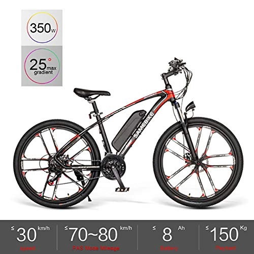 Vélos électriques : Vélo De Montagne Électrique Vélo Électrique 350W 26 '' avec Batterie Amovible Au Lithium-ION 48V 8 AH Shimano 21 Vitesses avec Écran LCD