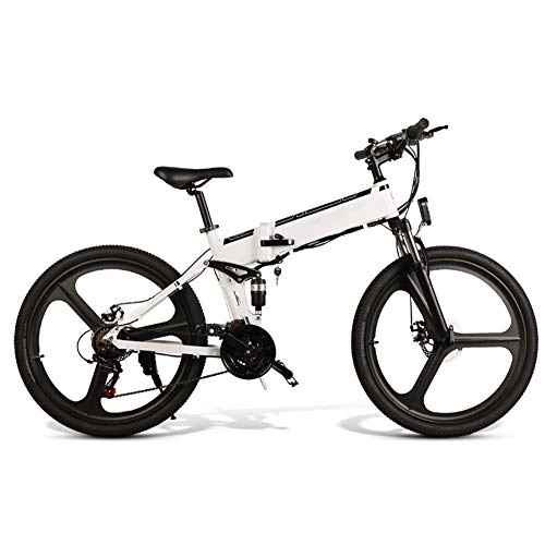 Vélos électriques : Vélo de montagne électrique pour adulte, pneu de vélos pliants électriques en aluminium de 26 pouces avec éclairage avant à LED, charge utile maximale de 150 kg, grande batterie 48V 10.4Ah Vélo pliabl