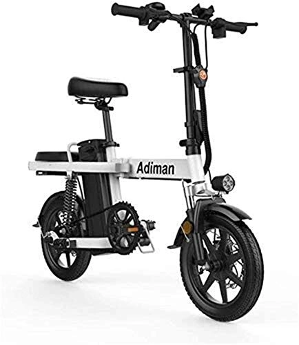 Vélos électriques : Vélo de montagne électrique, Vélos électriques rapides for adultes 14 pouces pliant vélo électrique de la batterie au lithium 8Ah vélo électrique Lumière de conduite adulte Batterie amovible en alliag
