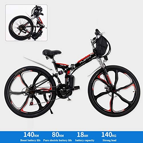 Vélos électriques : Vélo Electrique 26" E-Bike VTT Pliant 48V 864Wh Batterie Au Lithium De Grande Capacité Et Le Chargeur Premium Suspendu Et Shimano Engrenage, Six Knife Wheel