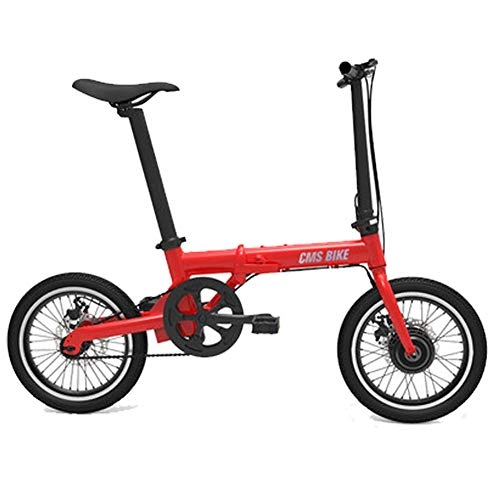 Vélos électriques : Vélo Électrique Adulte Pliant 16 Pouces, Batterie Au Lithium 36V pour Hommes Et Femmes Ultra Léger Vélo Électrique Intelligent, Red