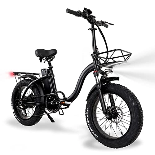 Vélos électriques : Vélo Électrique Homme Pliable Gros Pneu 20"* 4", Vélo Pliant Adulte avec Moteur Puissant Batterie 48V 15Ah Shimano à 7 Vitesses