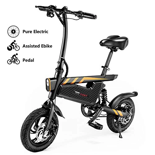 Vélos électriques : Vélo Électrique Pliable pour Adulte, Moteur 250W, Jusqu'à 25km / h, 12" Urban E-Bike, Autonomie 25km, Batterie Lithium 36V / 6Ah