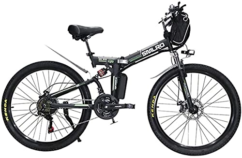 Vélos électriques : Vélo Électrique Pliant Ebike pour Adultes, Vélo Électrique De Ville De Vélo De Montagne De 26 Pouces, Vélo Léger pour Adolescents Hommes Femmes (Couleur : Noir) Équitation en Plein Air