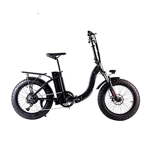 Vélos électriques : Vélo électrique 2 0PW 20 Vélo électrique Pliant Adulte à Pouce 50 0W 48V 10AH Bicyclette de Montagne de la Route électromobile électromobile par paritaire (Color : 500W 48V10.4AH Black)