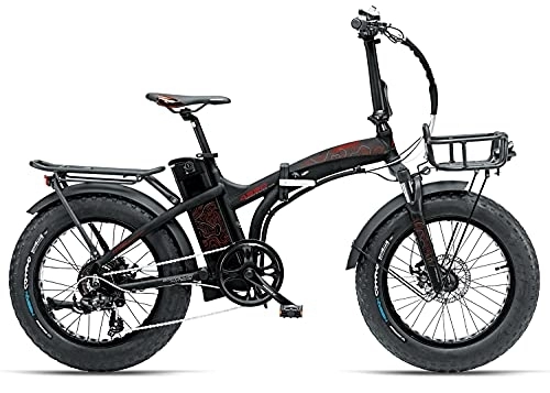 Vélos électriques : Vélo électrique 20 pouces Armony Axe Pédalage assisté Fat Bike Noir-rouge