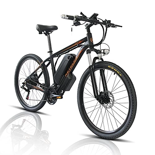 Vélos électriques : Vélo électrique 26 / 29 pouces - VTT électrique avec batterie amovible 48 V 18 Ah / 23 Ah - Shimano 21 vitesses - Vélo de ville pour adultes / femme (noir, 26 pouces 18 A)