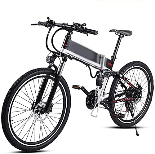 Vélos électriques : Vélo électrique 26 Pouces Vélo électrique 48V500W Aide à vélo de Montagne assistée Vélo Fat Fat Neige Neige Neige 12AH LI-Batterie 21 Vitesse Beach Cruiser E-Vélo avec siège arrière-Noir