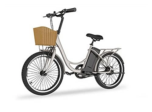 Vélos électriques : Vélo électrique 26 Pouces vélo électrique Batterie de Lithium électrique vélo électrique Adulte Petite Femme à vélo assistée par paritaire (Color : White)