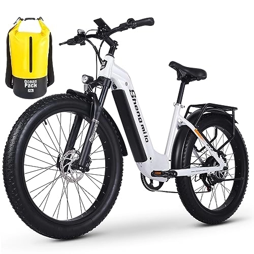 Vélos électriques : Vélo électrique de pédalage assisté pour adultes, moteur BAFANG, pneus 26" x 3.0 Fat, Shimano 7 vitesses, batterie amovible 48V 17.5Ah, VTT électrique pour usage quotidien.