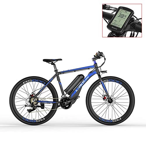 Vélos électriques : Vélo électrique de RS600 700C, batterie de 36V 20Ah, frein à disque des deux, cadre en alliage d'aluminium, endurance jusqu'à 70km, 20-35km / h, vélo de route. (Blue-LCD, Plus 1 batterie de rechange)