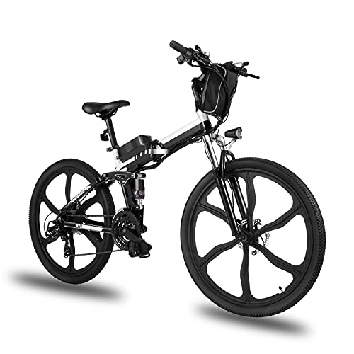 Vélos électriques : Vélo électrique pliable 26" Ebike pour homme et femme 250 W avec batterie amovible 8 Ah Shimano 21 vitesses