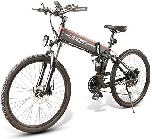 Vélos électriques : Vélo électrique Pliable 350 W 26 Pouces pour Homme Femme avec 48 V 8 Ah Batterie Lithium Shimano 21 Vitesses Freins à Disque 3 Modes VTT vélo de Ville [EU Stock] (Noir 500W)