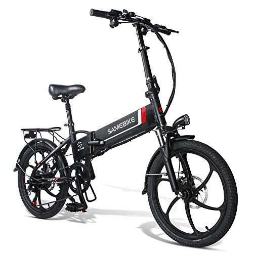 Vélos électriques : Vélo électrique Pliant 20 Pouces avec Batterie au Lithium 48V10.4Ah, Shimano 7 Vitesses, télécommande électronique antivol + Support de Charge de téléphone USB 2.0, Unisexe