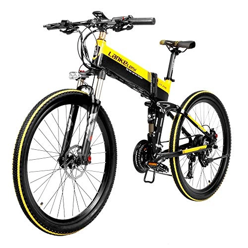 Vélos électriques : Vélo électrique Pliant 26" VTT Vélo de Montagne 400W avec Batterie au Lithium 48V 10, 4 Ah, 35km / h pour Adultes Montagne Ebike Frein Zoom BH875