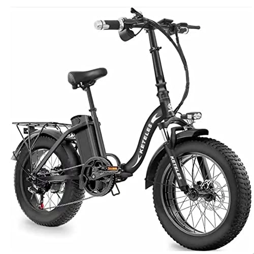 Vélos électriques : Vélo électrique Pliant KF9, vélo électrique à Batterie au Lithium 48V 18A, Gros Pneu 20 Pouces 4.0, Shimano 7 Vitesses, Tout Terrain, vélo électrique de Ville pour Hommes et Femmes