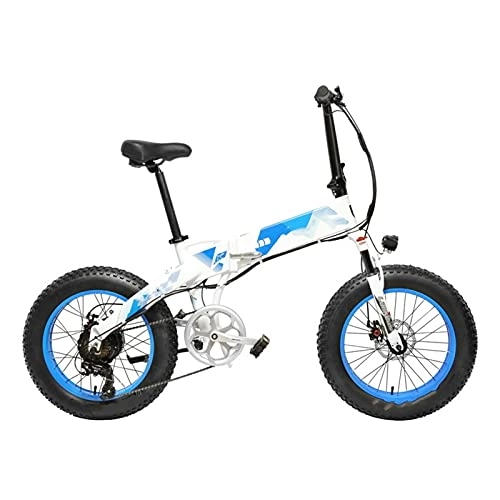Vélos électriques : Vélo électrique Vélo de Montagne Pliante de 20 Pouces 100 0W 48V 14.5 Ah Lithium Batterie Fat Bike Vélo électrique 5 Pédale de Niveau par paritaire (Color : 1000W 14.5A YE P)