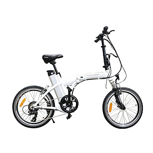 Vélos électriques : Vélo électrique Vélo de Pliage électrique 20"Roue 36V 250W 6 Vitesses 3 6V 10AH Batterie Portable Vélo électrique Adulte par paritaire (Color : White)