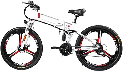 Vélos électriques : Vélo électrique Vélo de vélo de montagne électrique Vélo pliante 350W 48V Moteur, affichage à LED Vélo à vélos électriques, jante alliage de magnésium à 21 vitesses pour adulte, 120 kg charge max, por