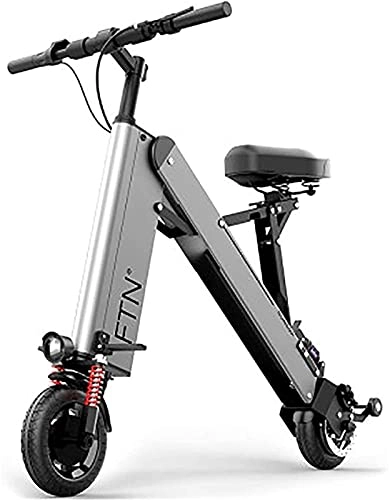 Vélos électriques : Vélo électrique Vélo électrique, vélos électriques pliants avec 350W 36V 8 pouces, mode de croisière, batterie de lithiumion Ebike pour cyclisme en plein air et navettage (couleur: argent, taille: 40