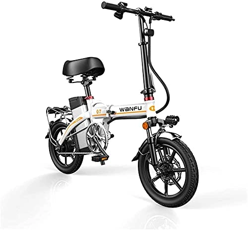Vélos électriques : Vélo électrique Vélos électriques rapides pour adultes 14 pouces roues de 14 pouces cadre en alliage d'aluminium portable pliant vélo électrique pliant pour adulte avec batterie de lithiumion 48V amov