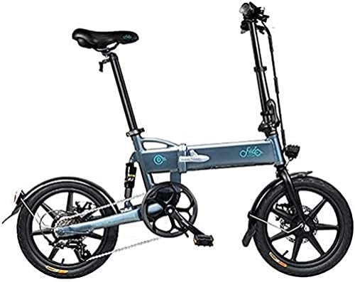 Vélos électriques : Vélo électrique Vélos électriques rapides pour adultes 16inch pneus pliants vélo électrique 250w Moteur 6 vitesses Décalage électrique Vélo électrique pour adultes Ville Traiter (Couleur: Gris)